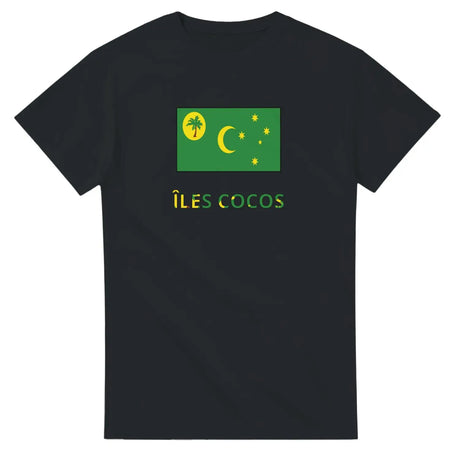 T-shirt drapeau îles cocos en texte - pixelforma