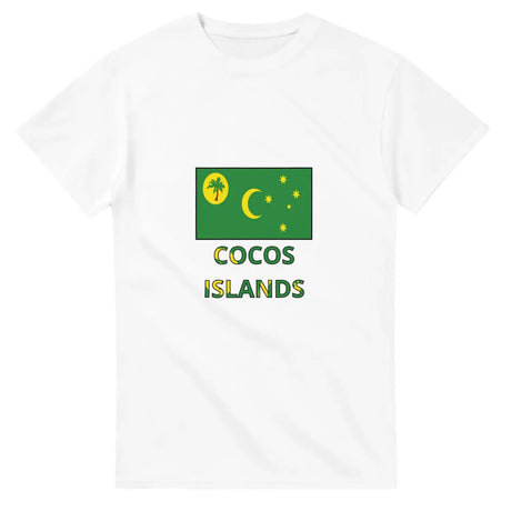 T-shirt drapeau îles cocos texte - pixelforma