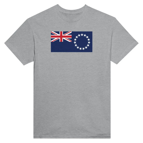 T-shirt drapeau îles cook brodé en coton mélangé
