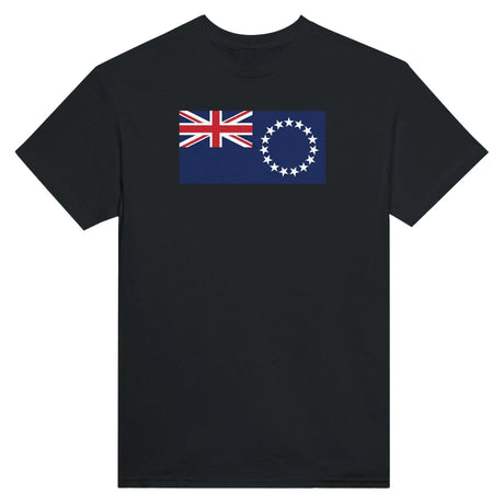 T-shirt drapeau îles cook brodé en coton mélangé