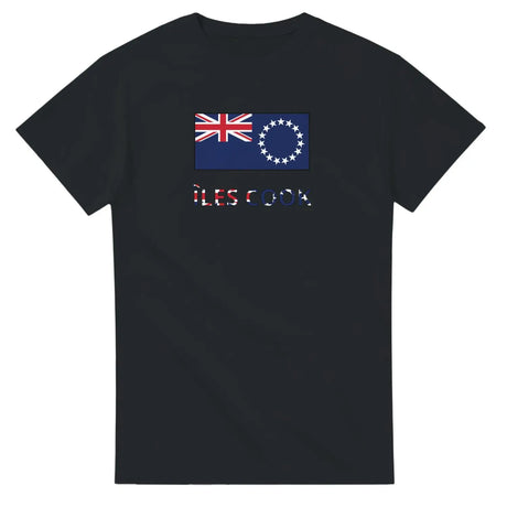 T-shirt drapeau îles cook en texte - pixelforma