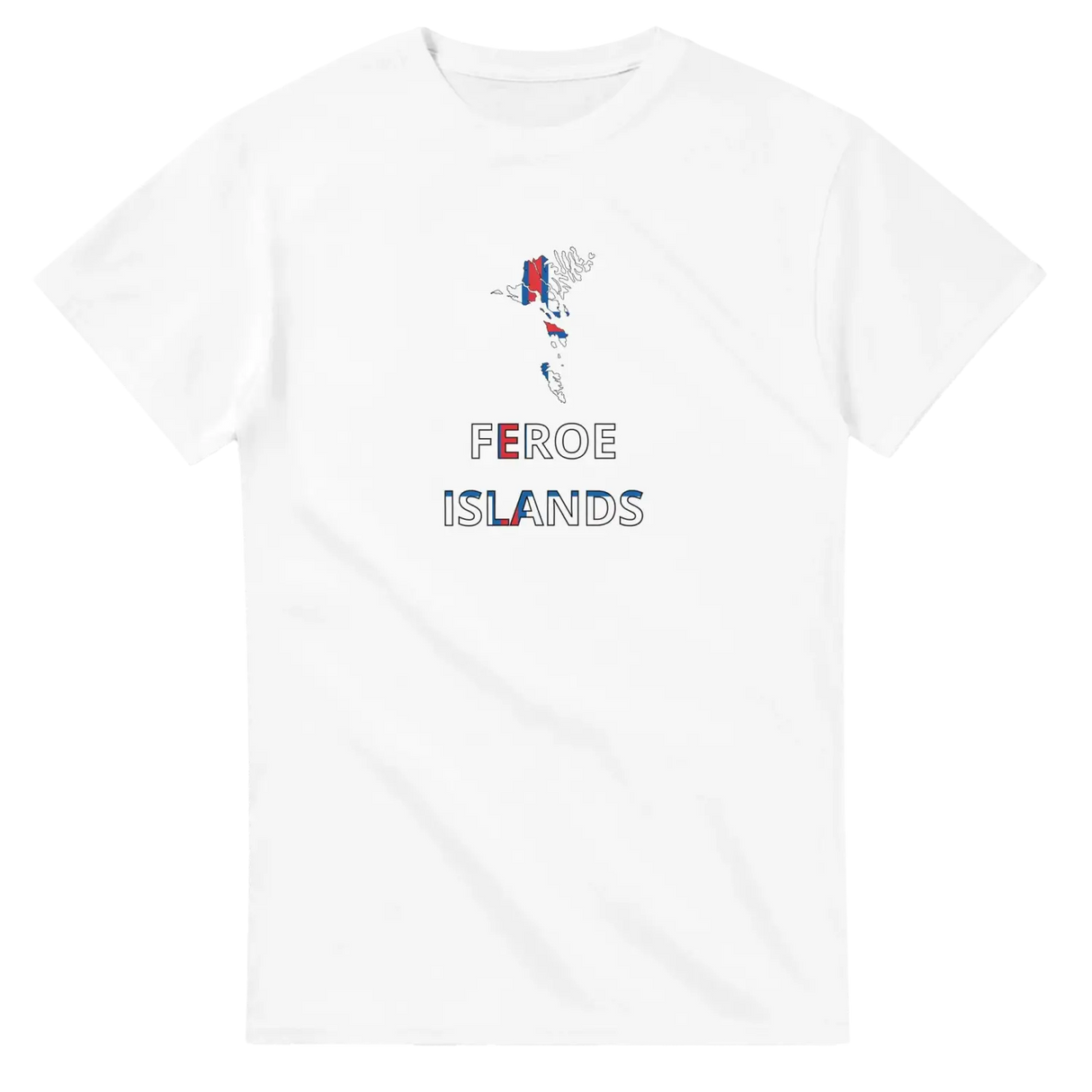 T-shirt drapeau îles féroé carte - pixelforma