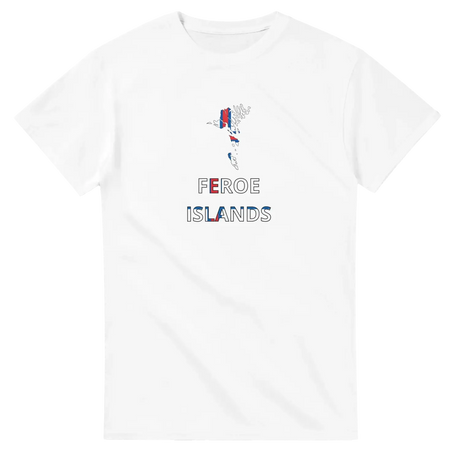 T-shirt drapeau îles féroé carte - pixelforma