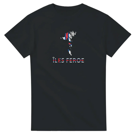 T-shirt drapeau îles féroé en carte - pixelforma