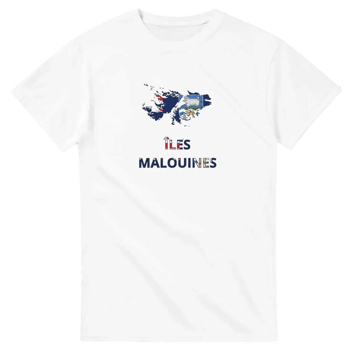 T-shirt drapeau îles malouines en carte - pixelforma