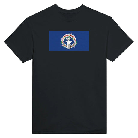 T-shirt drapeau îles mariannes du nord coton mélangé brodé