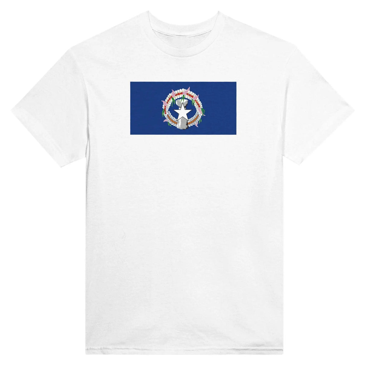 T-shirt drapeau îles mariannes du nord coton mélangé brodé