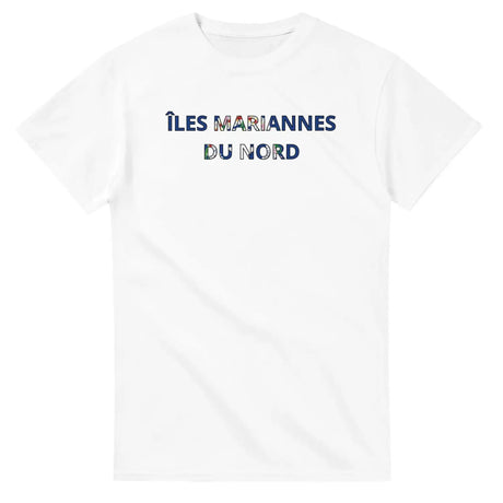 T-shirt drapeau îles mariannes du nord en écriture - pixelforma