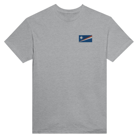 T-shirt drapeau îles marshall broderie coton mélangé