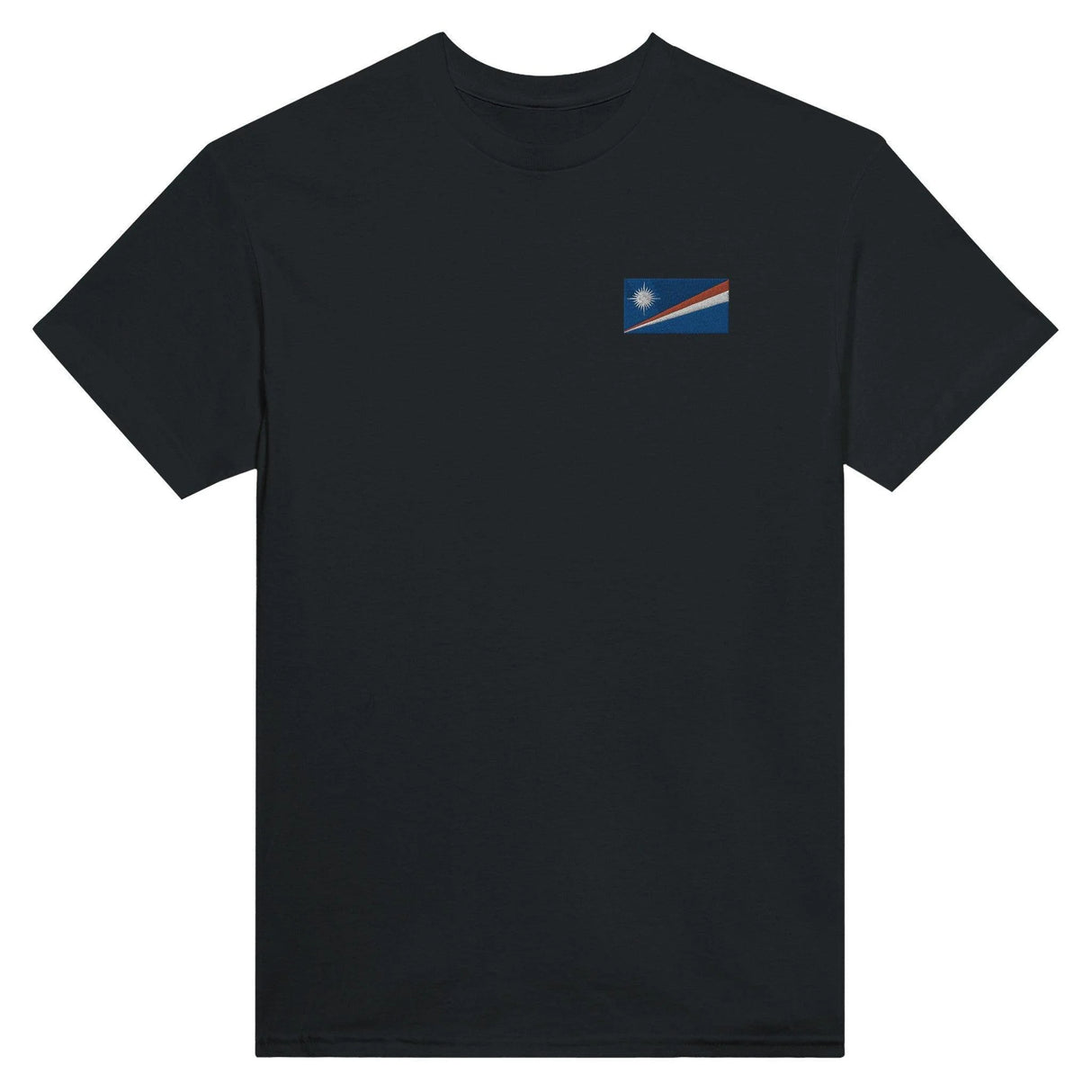 T-shirt drapeau îles marshall broderie coton mélangé