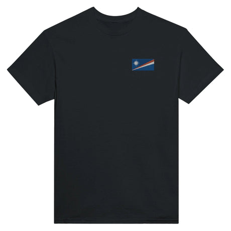 T-shirt drapeau îles marshall broderie coton mélangé