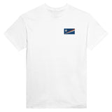 T-shirt drapeau îles marshall broderie coton mélangé