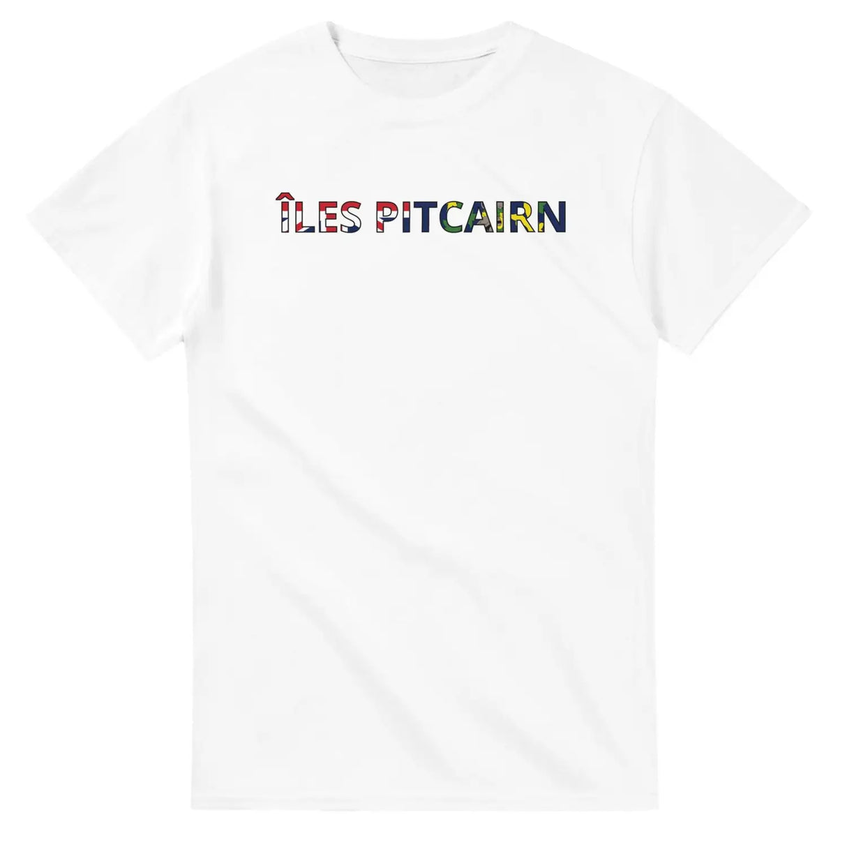 T-shirt drapeau îles pitcairn en écriture - pixelforma