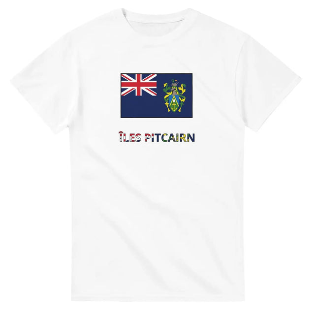 T-shirt drapeau îles pitcairn en texte - pixelforma