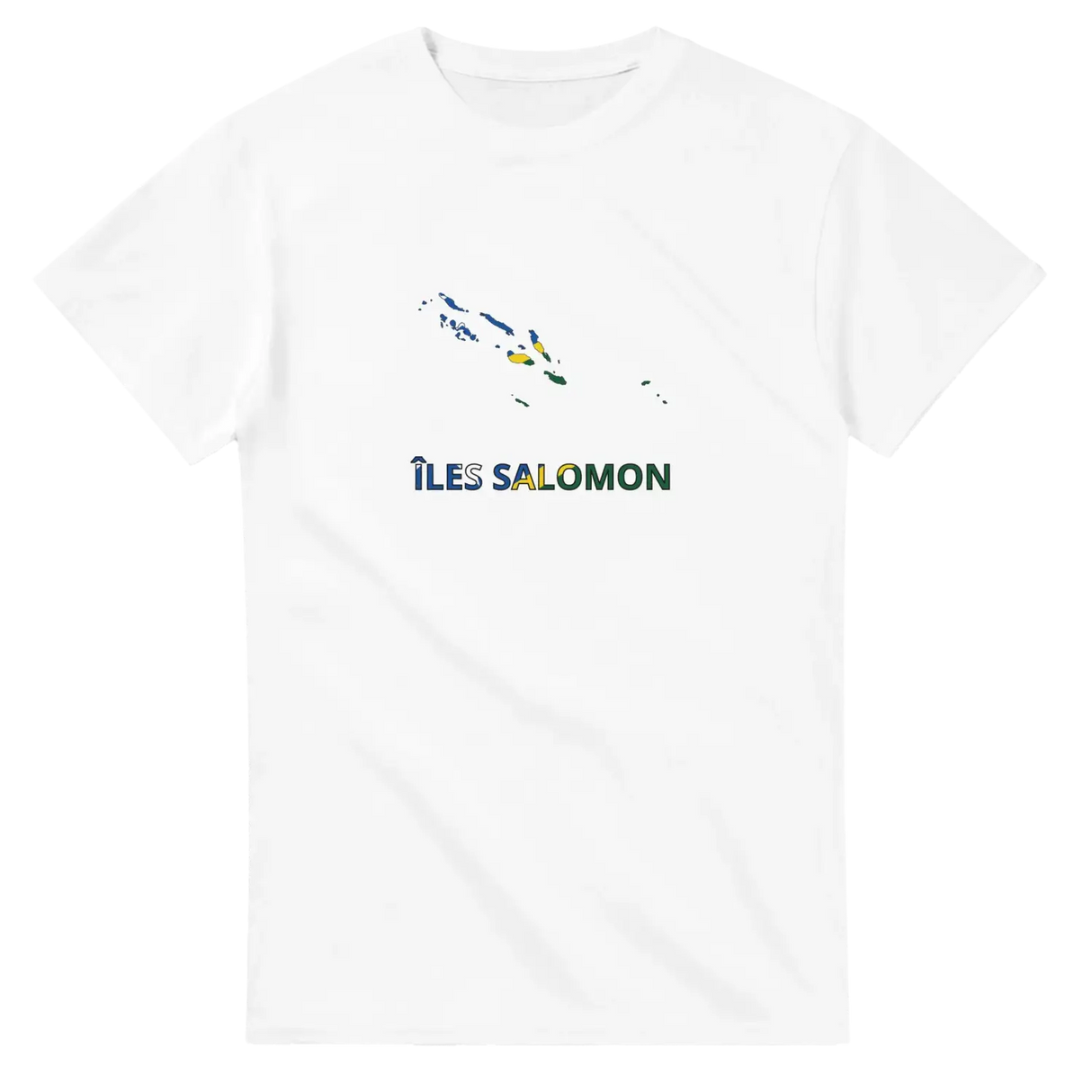 T-shirt drapeau îles salomon en carte - pixelforma