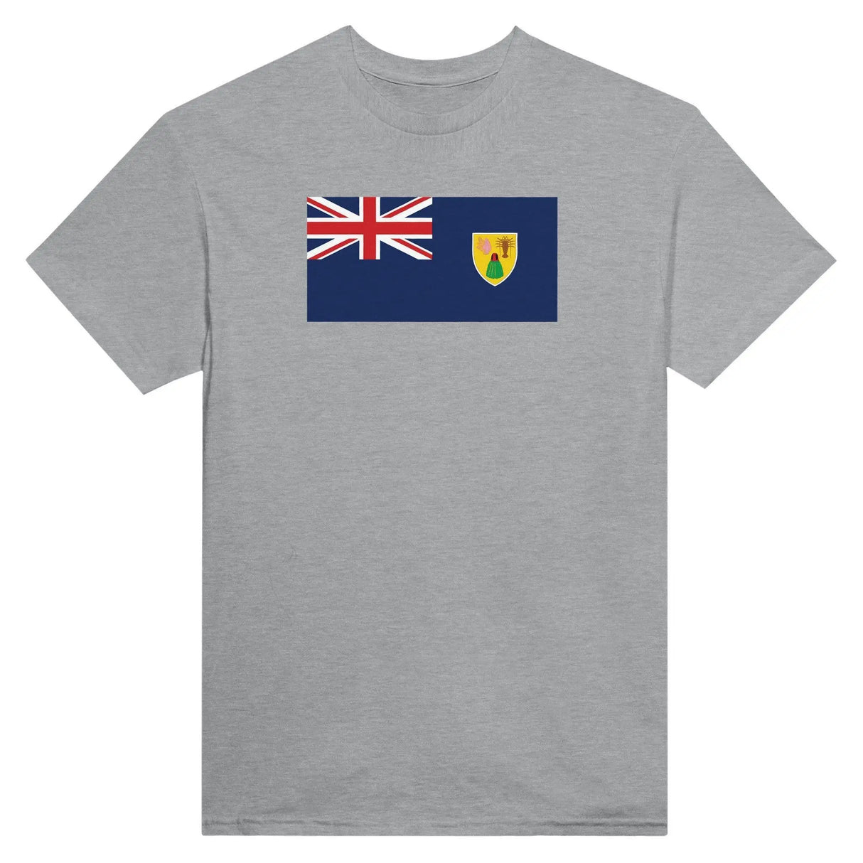 T-shirt drapeau îles turques-et-caïques brodé coton mélangé