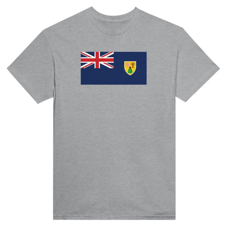 T-shirt drapeau îles turques-et-caïques brodé coton mélangé