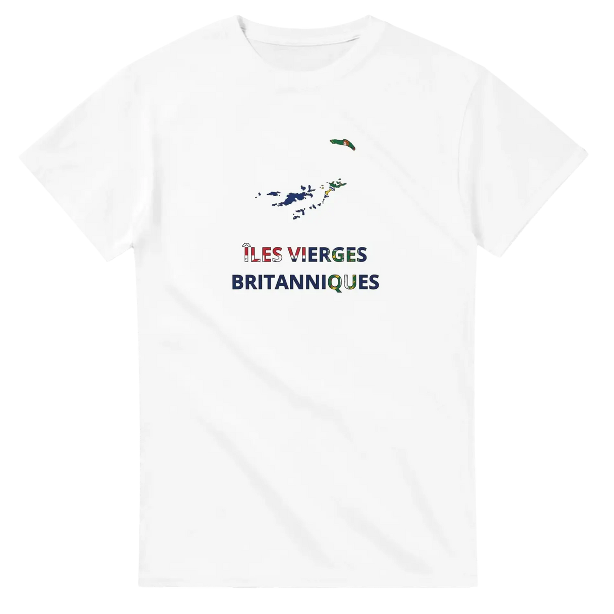 T-shirt drapeau îles vierges britanniques en carte - pixelforma