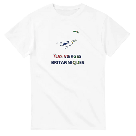 T-shirt drapeau îles vierges britanniques en carte - pixelforma