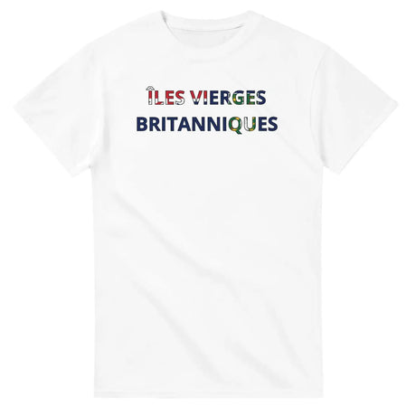 T-shirt drapeau îles vierges britanniques en écriture - pixelforma