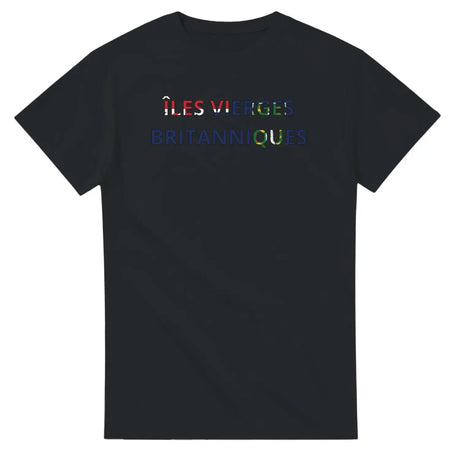 T-shirt drapeau îles vierges britanniques en écriture - pixelforma