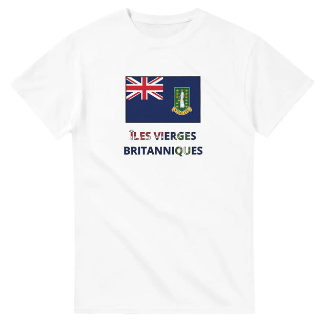 T-shirt drapeau îles vierges britanniques en texte - pixelforma