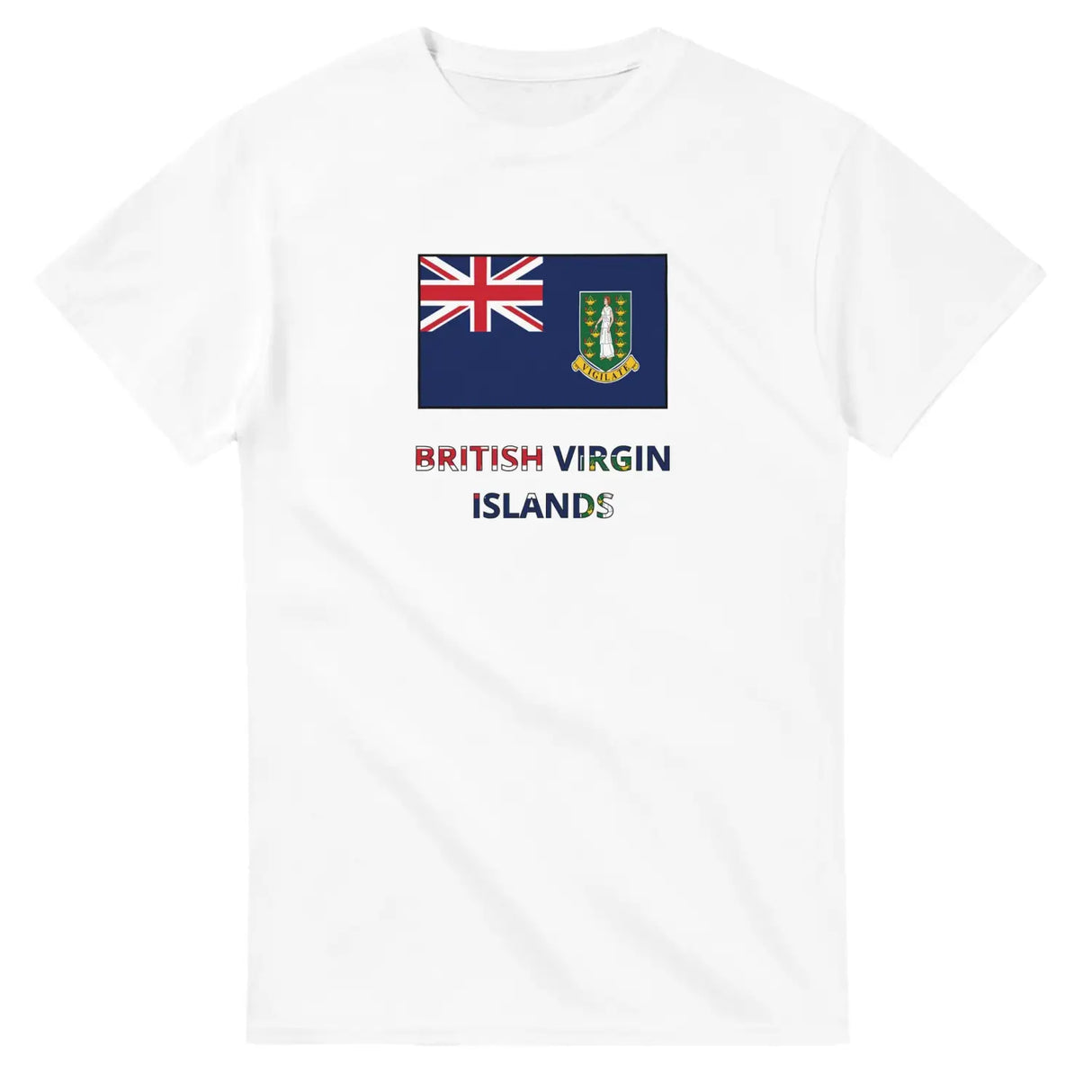 T-shirt drapeau îles vierges britanniques texte - pixelforma