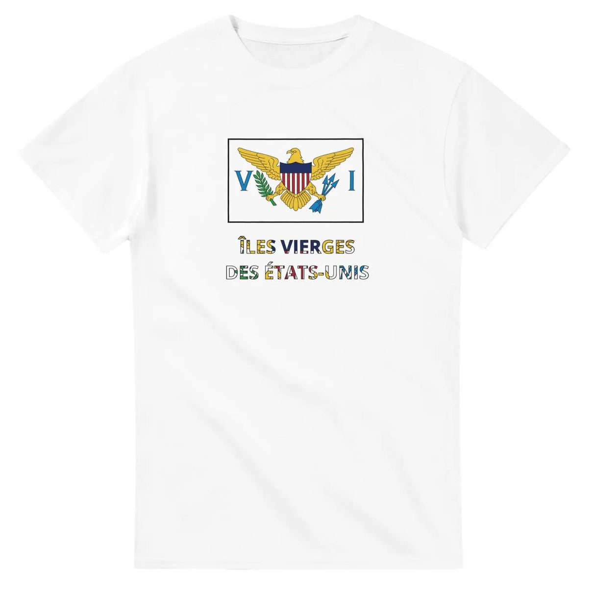 T-shirt drapeau îles vierges des états-unis en texte - pixelforma