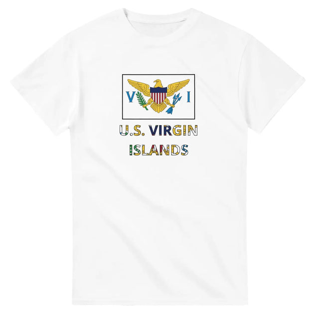 T-shirt drapeau îles vierges des états-unis texte - pixelforma