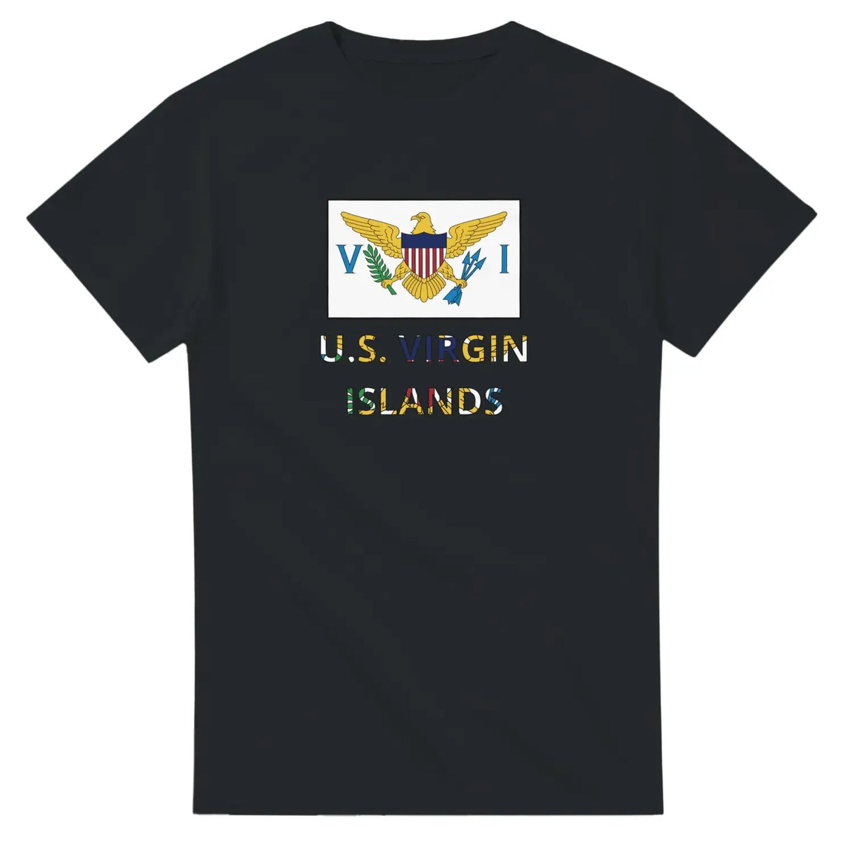 T-shirt drapeau îles vierges des états-unis texte - pixelforma