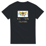 T-shirt drapeau îles vierges des états-unis texte - pixelforma