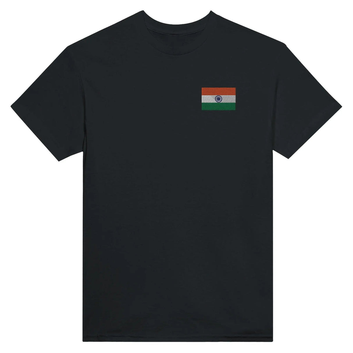 T-shirt drapeau inde broderie couleur en coton mélangé