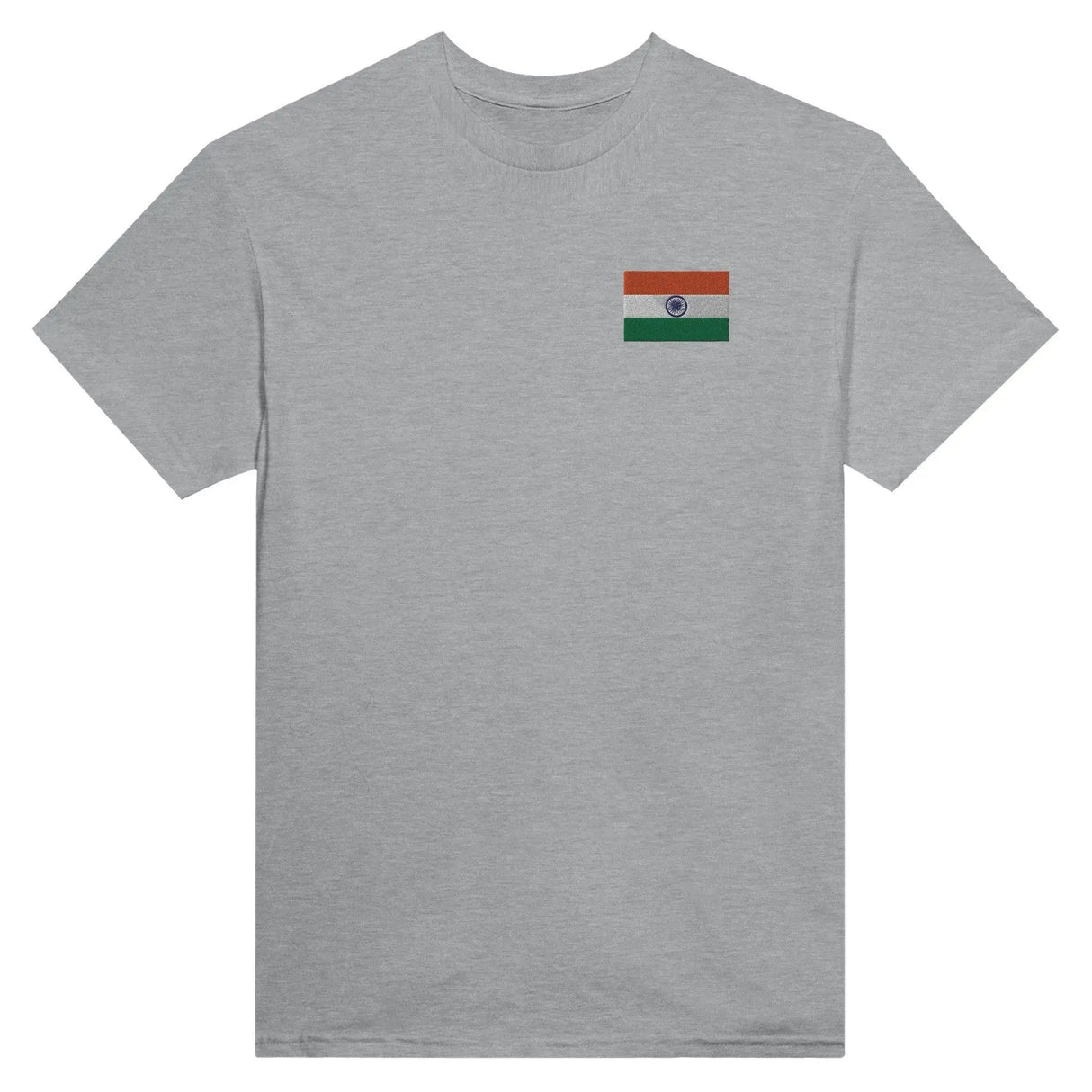 T-shirt drapeau inde broderie couleur en coton mélangé