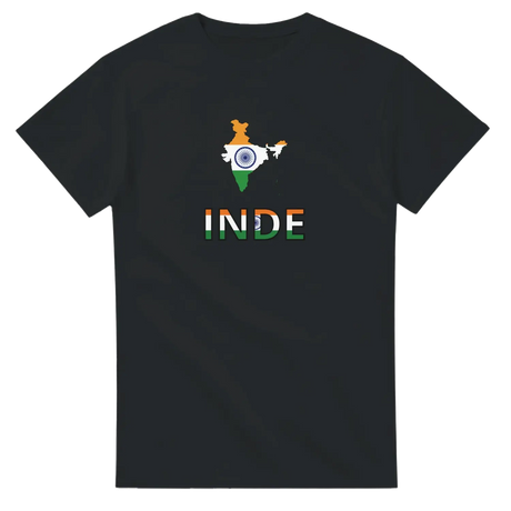 T-shirt drapeau inde en carte - pixelforma