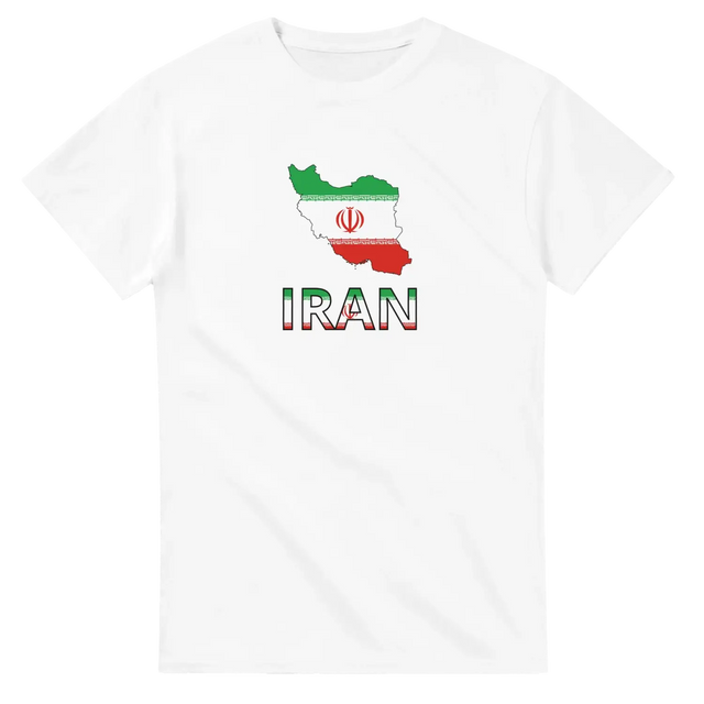 T-shirt drapeau iran en carte - pixelforma