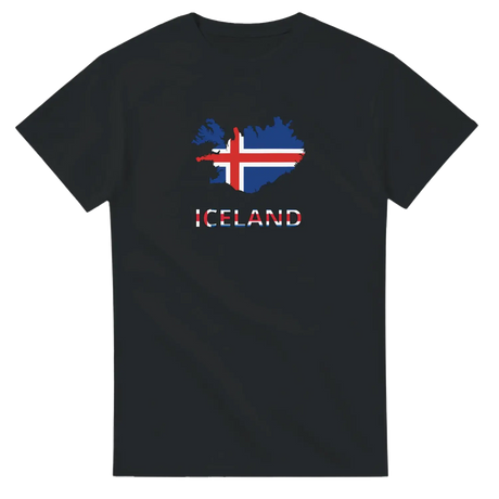 T-shirt drapeau islande carte - pixelforma