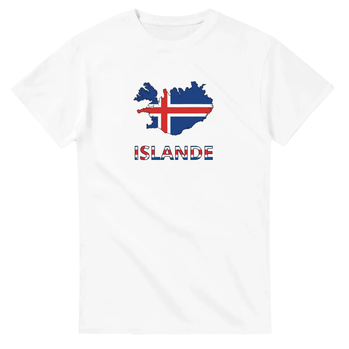 T-shirt drapeau islande en carte - pixelforma