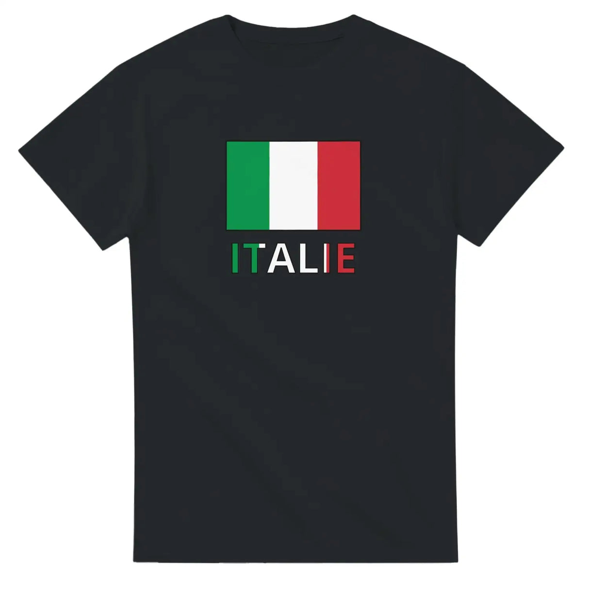 T-shirt drapeau italie en texte - pixelforma