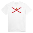 T-shirt drapeau jersey brodé en coton mélangé