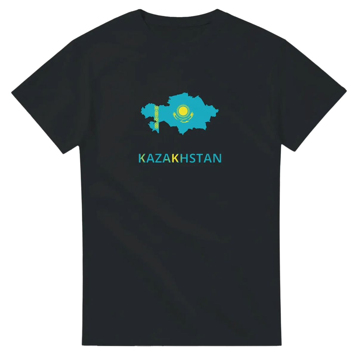 T-shirt drapeau kazakhstan en carte - pixelforma