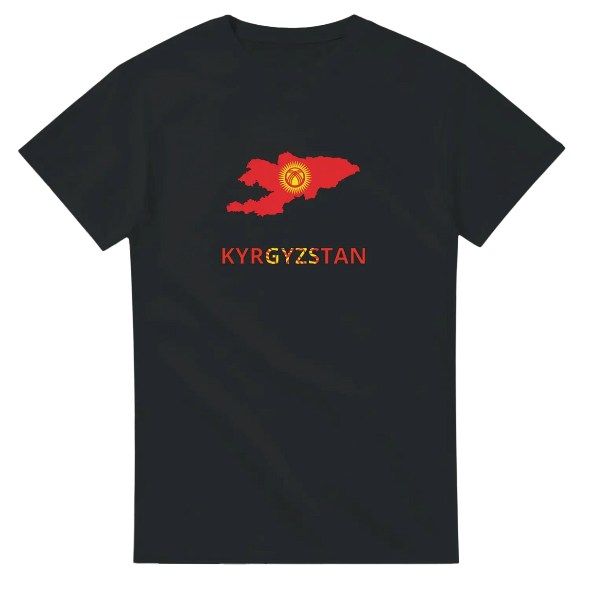 T-shirt drapeau kirghizistan carte - pixelforma