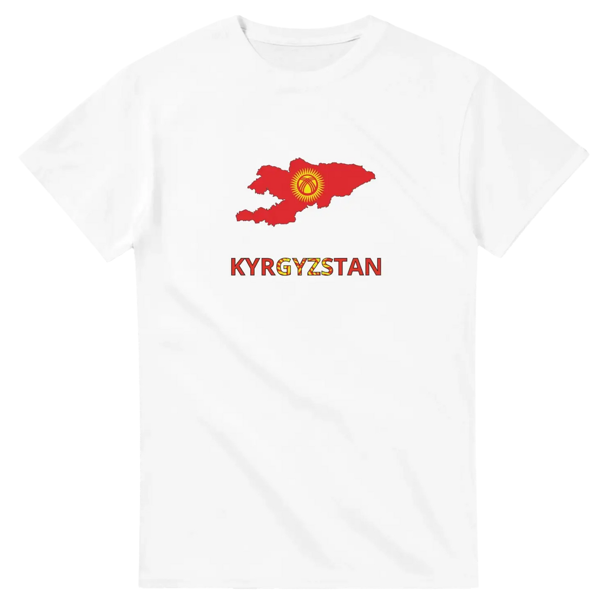 T-shirt drapeau kirghizistan carte - pixelforma