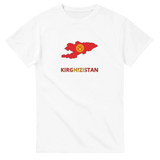 T-shirt drapeau kirghizistan en carte - pixelforma