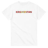 T-shirt drapeau kirghizistan en écriture - pixelforma