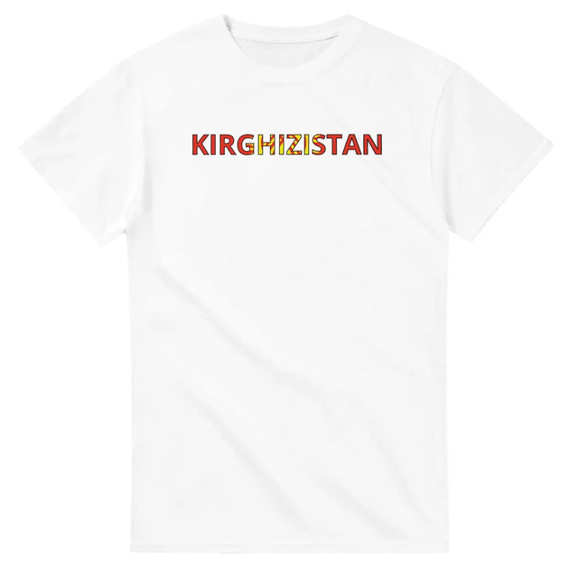 T-shirt drapeau kirghizistan en écriture - pixelforma