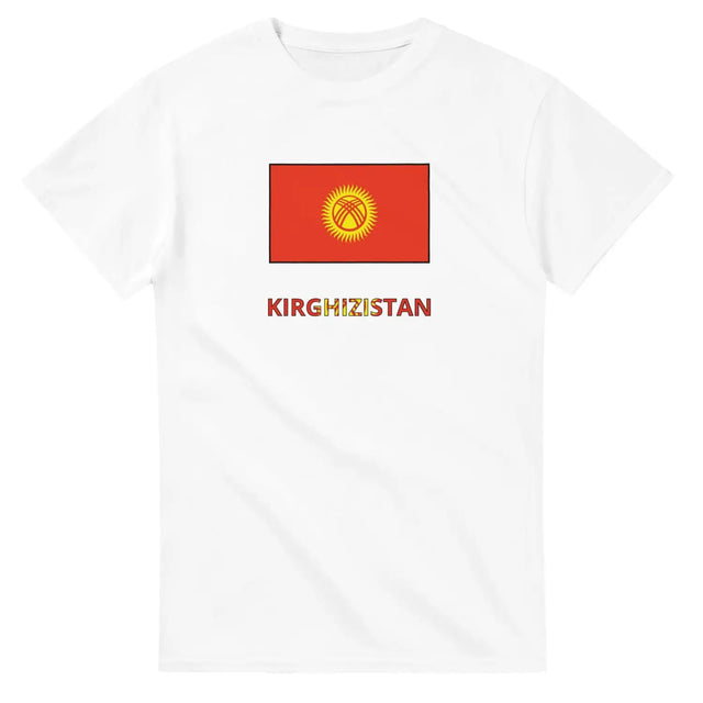 T-shirt drapeau kirghizistan en texte - pixelforma