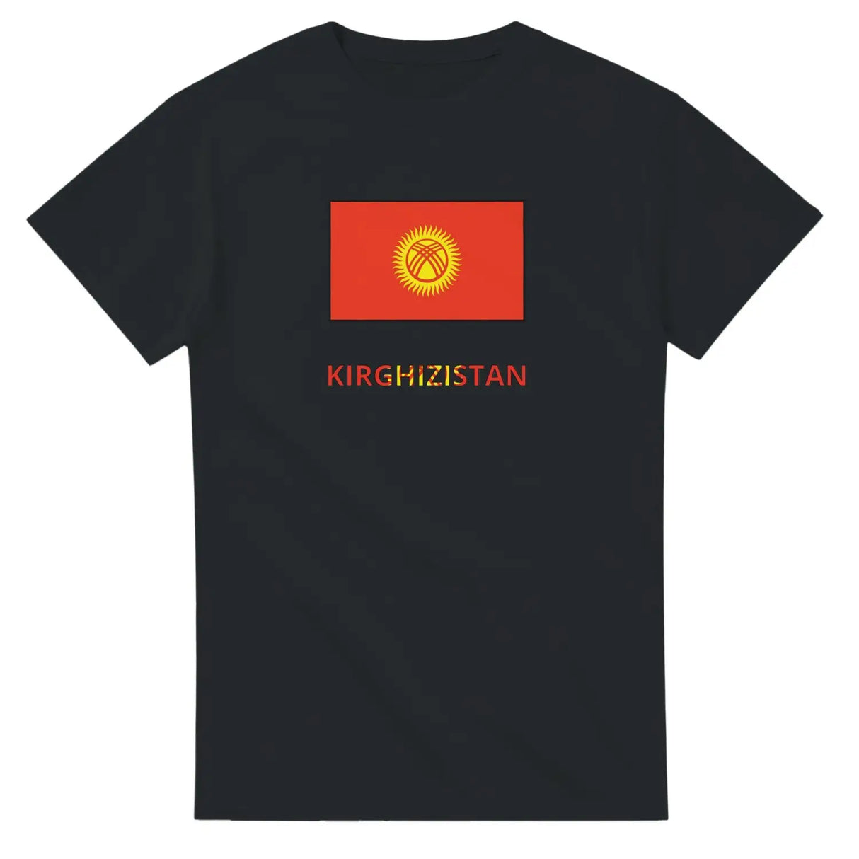 T-shirt drapeau kirghizistan en texte - pixelforma