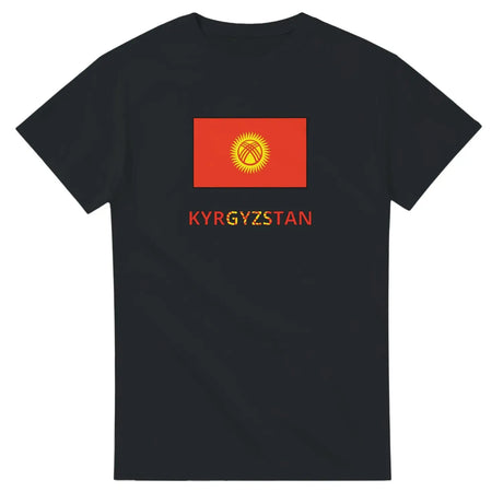 T-shirt drapeau kirghizistan texte - pixelforma