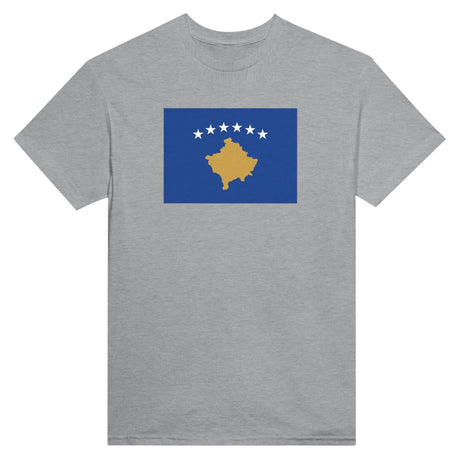 T-shirt drapeau kosovo brodé en coton mélangé confortable