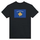 T-shirt drapeau kosovo brodé en coton mélangé confortable